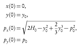 Equations for the initial conditions